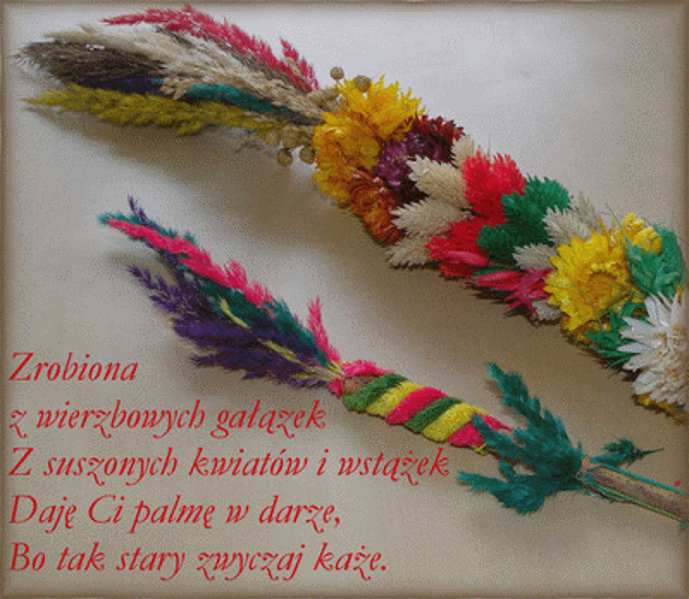 Dwie palmy z życzeniami